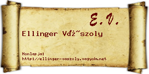 Ellinger Vászoly névjegykártya